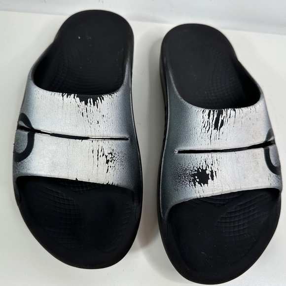 OOFOS Men’s Oofos OOahh Sport Slide Sandal Navy Gray M6-W8. Used Condition - Picture 6 of 14